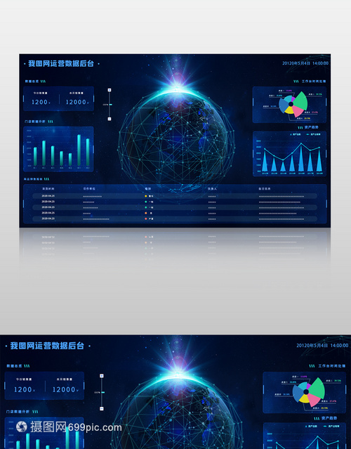 藍色大數(shù)據(jù)大氣企業(yè)可視化數(shù)據(jù)界面